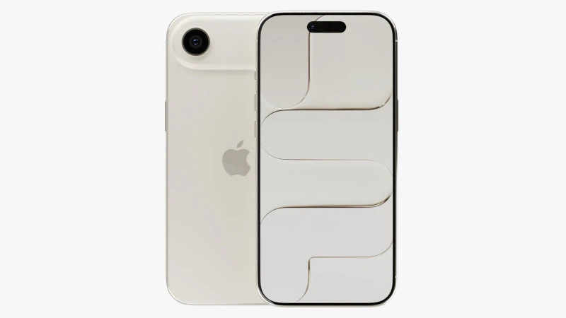 Apple iPhone Air Light Gold 3D Model .c4d .max .obj .3ds .fbx .stl .blend