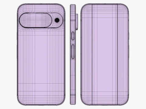 谷歌 Pixel 10 靛蓝 3D 模型