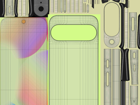 구글 픽셀 10 레몬그라스 3D 모델