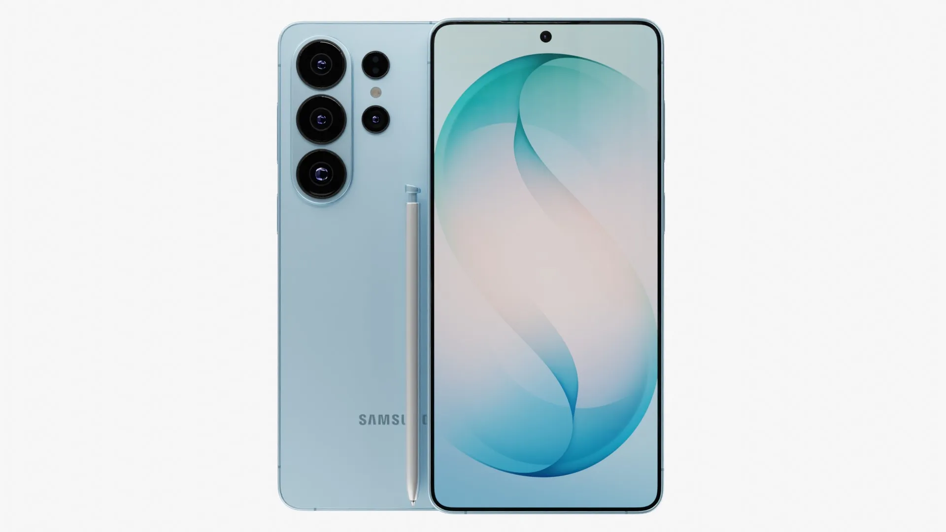 Samsung Galaxy S26 Ultra Azul Celeste Modelo 3D .c4d .max .obj .3ds .fbx .stl .blend