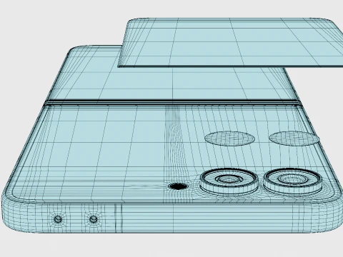 Samsung Galaxy Z Flip 8 Blue 3D Model