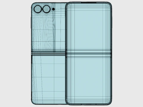 Samsung Galaxy Z Flip 8 Blue 3D Model