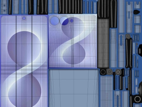Samsung Galaxy Z Flip 8 Blue 3D Model