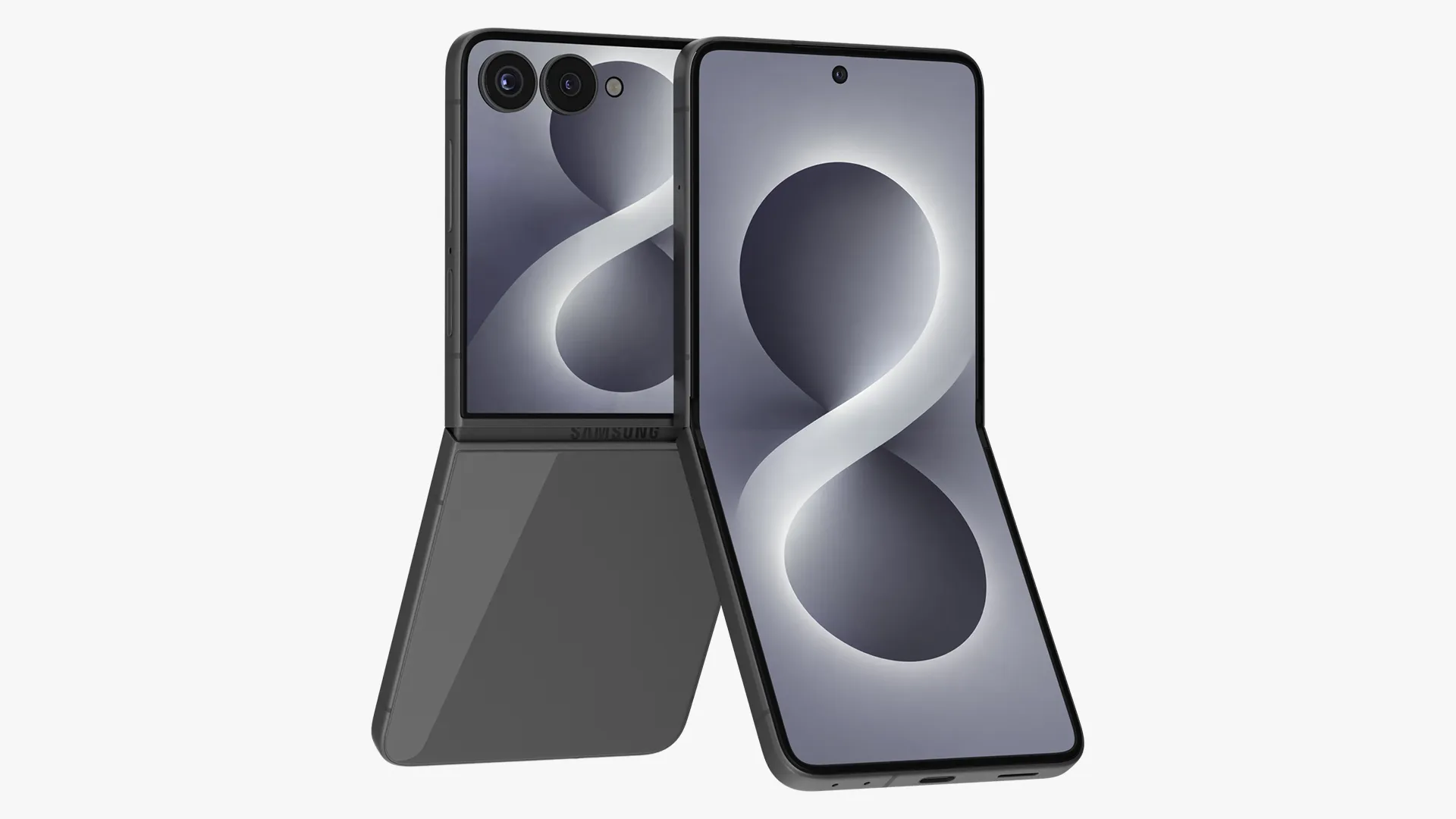 Samsung Galaxy Z Flip 8 Black 3D Model .c4d .max .obj .3ds .fbx .stl .blend 