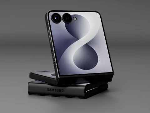 Samsung Galaxy Z Flip 8 Black 3D Model