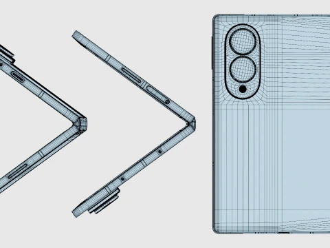 Samsung Galaxy Z Fold 8 Cream 3D Model