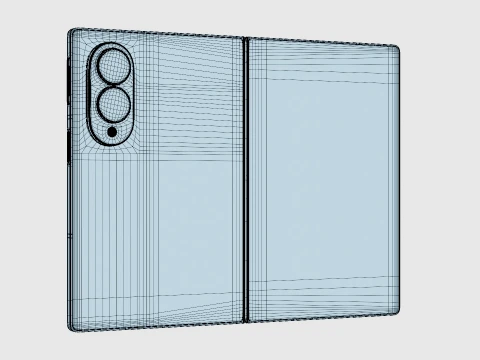 Samsung Galaxy Z Fold 8 Cream 3D Model
