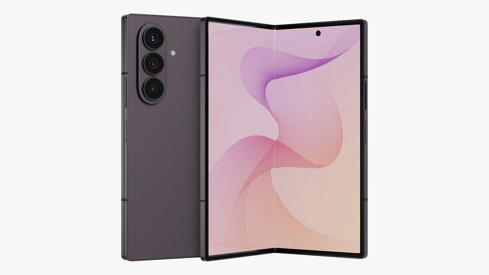 Samsung Galaxy Z Fold 8 Ultra Violet Shadow 3D Model .c4d .max .obj .3ds .fbx .stl .blend 