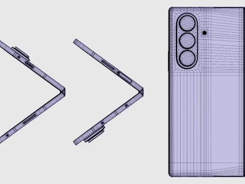 Samsung Galaxy Z Fold 8 Ultra Violet Shadow 3D Model