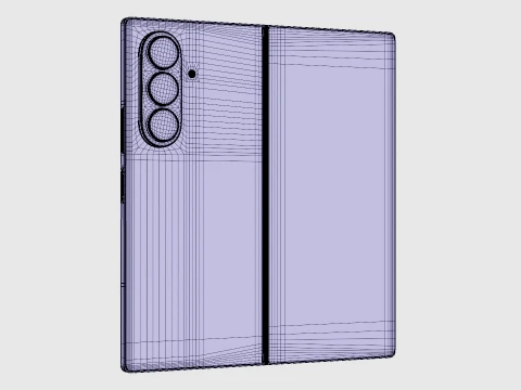 Samsung Galaxy Z Fold 8 Ultra Violet Shadow 3D Model