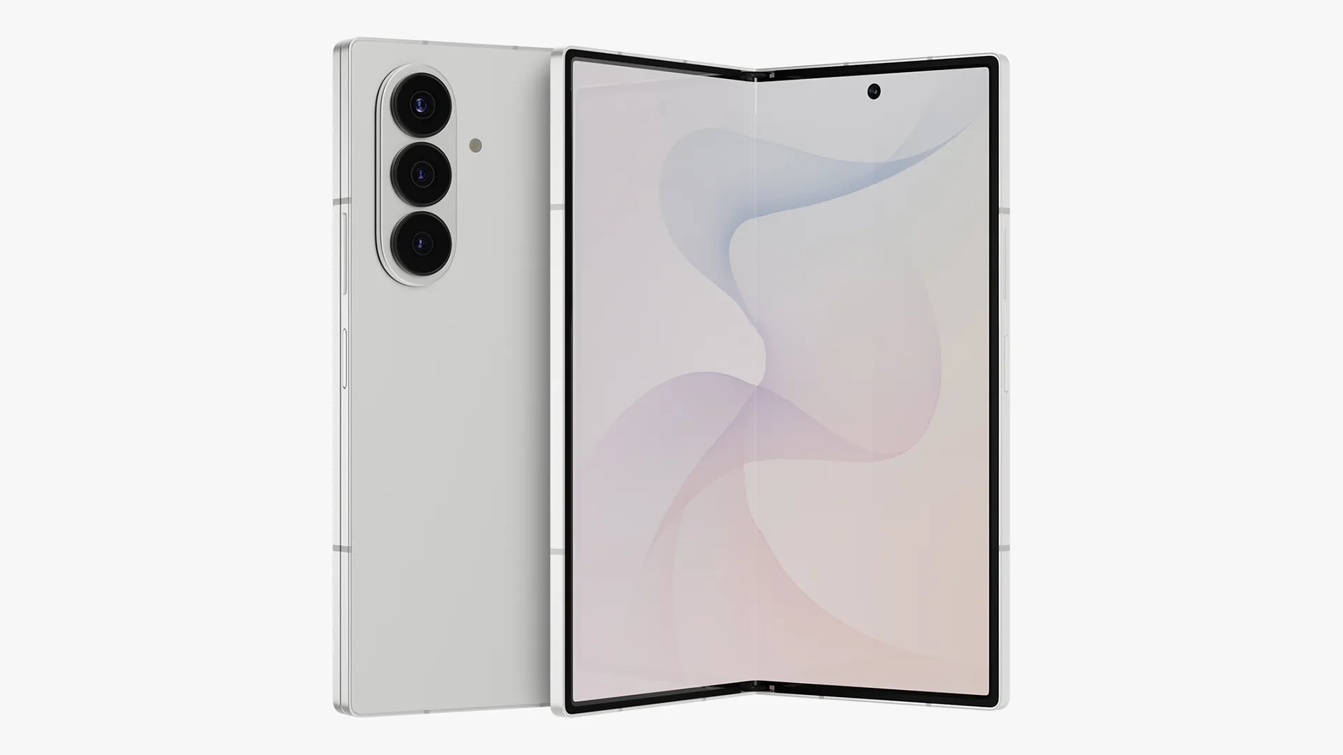 Samsung Galaxy Z Fold 8 Ultra Cream 3D Model .c4d .max .obj .3ds .fbx .stl .blend 