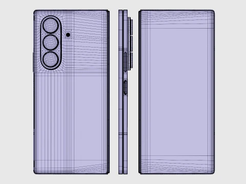 Samsung Galaxy Z Fold 8 Ultra Cream 3D Model