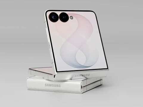Samsung Galaxy Z Flip 8 Cream 3D Model