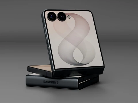 Samsung Galaxy Z Flip 8 Graphite 3D Model