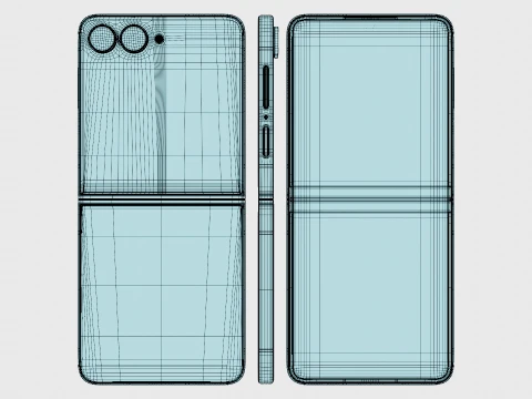 Samsung Galaxy Z Flip 8 Graphite 3D Model