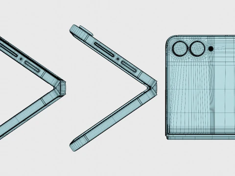 Samsung Galaxy Z Flip 8 Graphite 3D Model