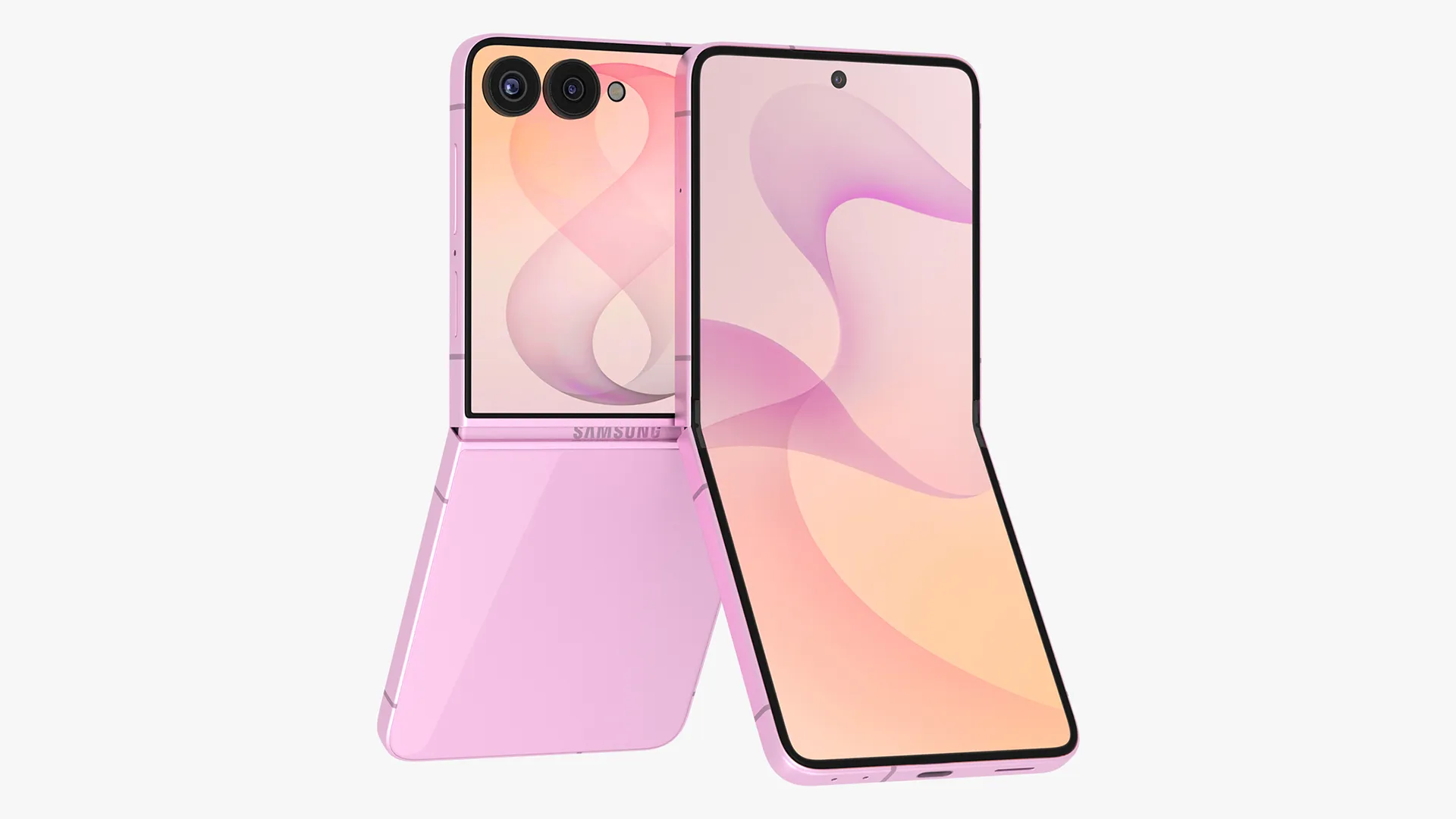 Samsung Galaxy Z Flip 8 Pink 3D Model .c4d .max .obj .3ds .fbx .stl .blend 
