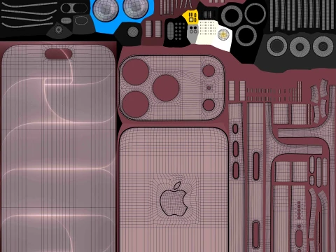 Apple iPhone 18 Pro Burgundy 3D Model