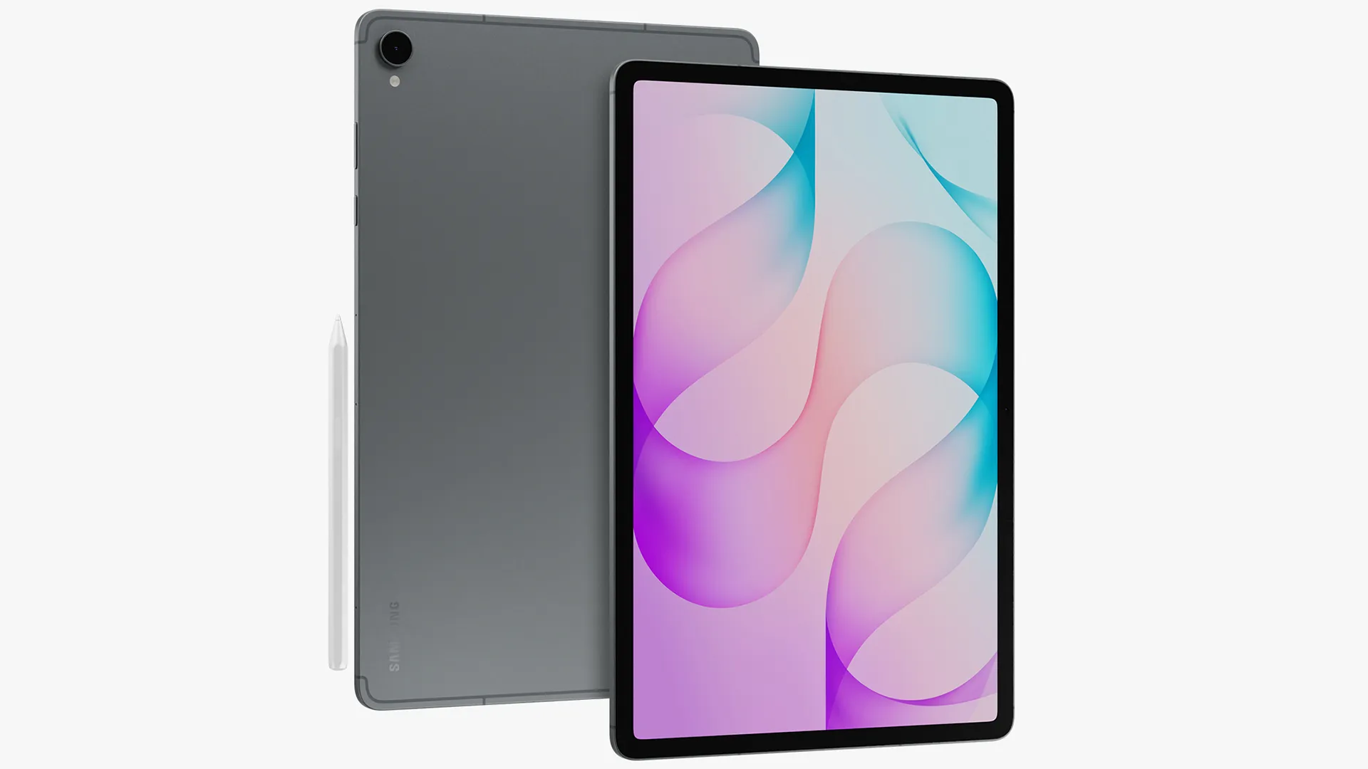 Samsung Galaxy Tab S12 Plus Grey 3D Model .c4d .max .obj .3ds .fbx .stl .blend