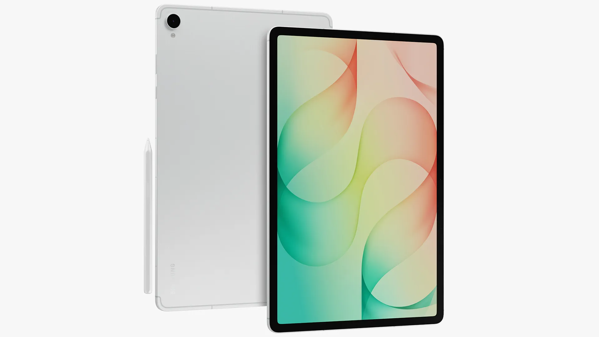 Samsung Galaxy Tab S12 Plus Silver 3D Model .c4d .max .obj .3ds .fbx .stl .blend