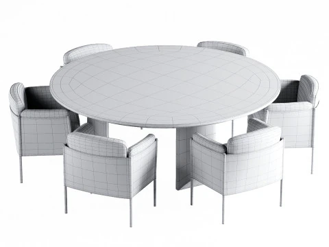 Wedge and Shelley dining set 3D Model