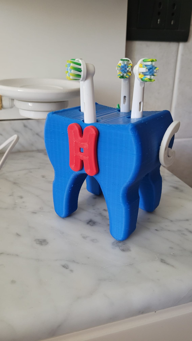 Electric Toothbrush Heads Holder teeth Model do druku 3D .c4d .max .obj .3ds .fbx .stl .blend