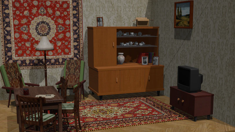 The Soviet room 3D Model .c4d .max .obj .3ds .fbx .stl .blend 