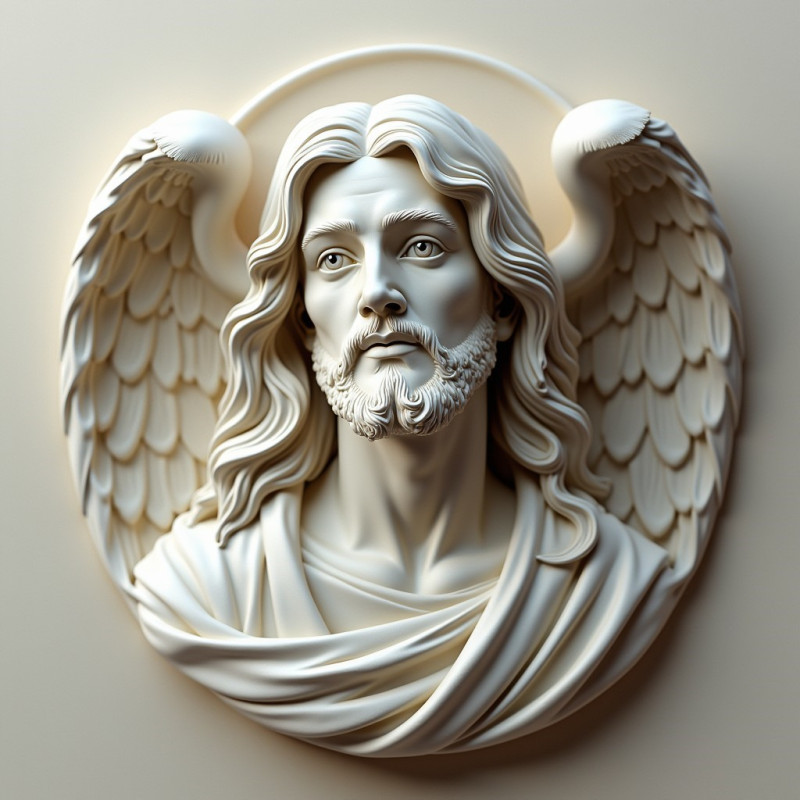 Jesus with angel 3D 打印模型 .c4d .max .obj .3ds .fbx .stl .blend 