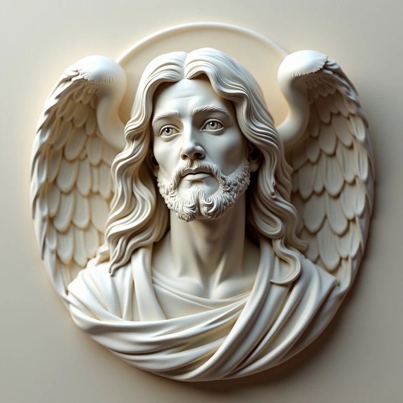 Jesus with angel 3D Print Model .c4d .max .obj .3ds .fbx .stl .blend 