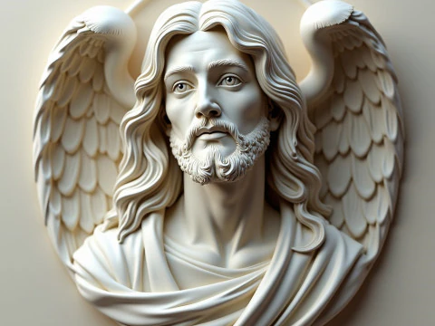 Jezus met engel 3D printmodel