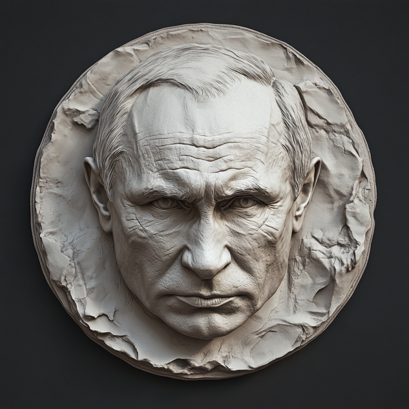 Putin Face Medal 3D Model .c4d .max .obj .3ds .fbx .stl .blend