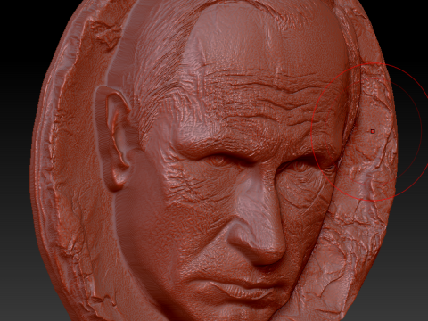 Putin Face Medal 3D Model
