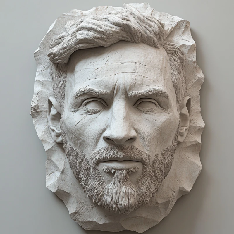 Messi faccia 2 versione Modello 3D .c4d .max .obj .3ds .fbx .stl .blend 