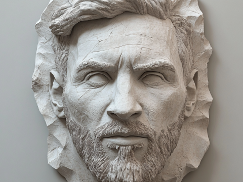 Messi face 2 version Model 3D