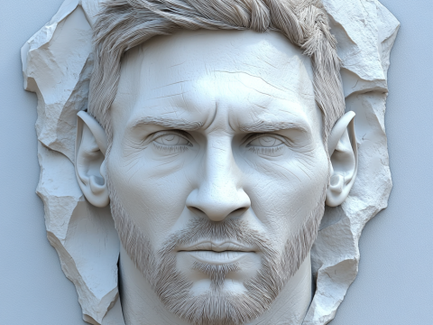 Messi face 2 version Modelo 3D
