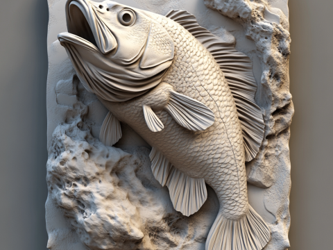 Fish bass relief 3D Model