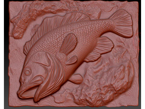 Fish bass relief 3D Model