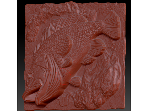 Fish bass relief Modelo 3D
