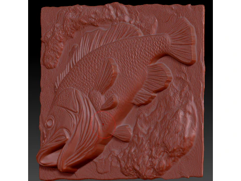 Fish bass relief 3D Model