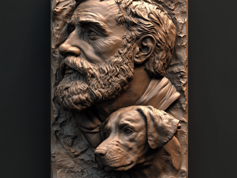 Man and dog 3Dモデル