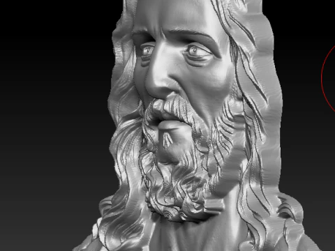 Jesus Christ Relief High Detail Sculpture for CNC - 3D Printing 3D Print Model