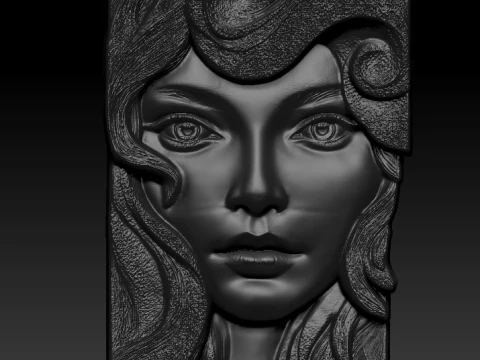 3D рельефная настенная декоративная панель для женского лица в стиле модерн с ЧПУ STL 3D Принт Модель