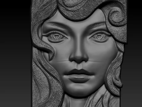 3D рельефная настенная декоративная панель для женского лица в стиле модерн с ЧПУ STL 3D Принт Модель