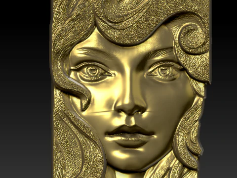 3D рельефная настенная декоративная панель для женского лица в стиле модерн с ЧПУ STL 3D Принт Модель