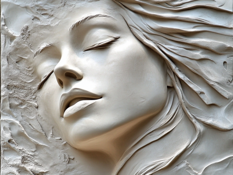 Beautiful Women Faces Bas-Relief Pack 3 Mod&egrave;les STL pour impression 3D CNC Modèles 3D en vedette