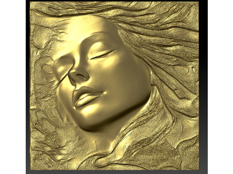 Beautiful Women Faces Bas-Relief Pack 3 Mod&egrave;les STL pour impression 3D CNC Modèles 3D en vedette