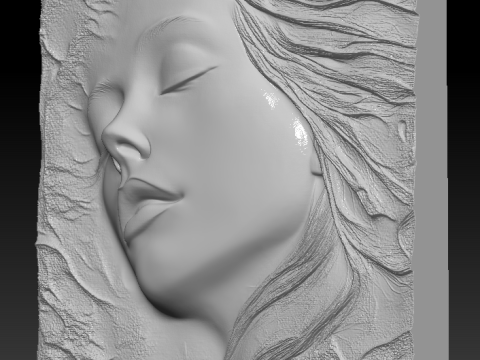 Beautiful Women Faces Bas-Relief Pack 3 Mod&egrave;les STL pour impression 3D CNC Modèles 3D en vedette