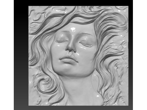 Beautiful Women Faces Bas-Relief Pack 3 Mod&egrave;les STL pour impression 3D CNC Modèles 3D en vedette