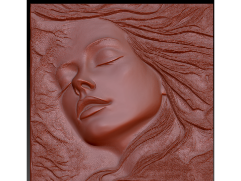 Beautiful Women Faces Bas-Relief Pack 3 Mod&egrave;les STL pour impression 3D CNC Modèles 3D en vedette