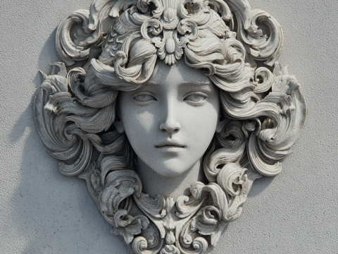 Набір барельєфів із квітковим жіночим бюстом. 5 моделей, 3D-друк з ЧПУ 3D Принт Модель